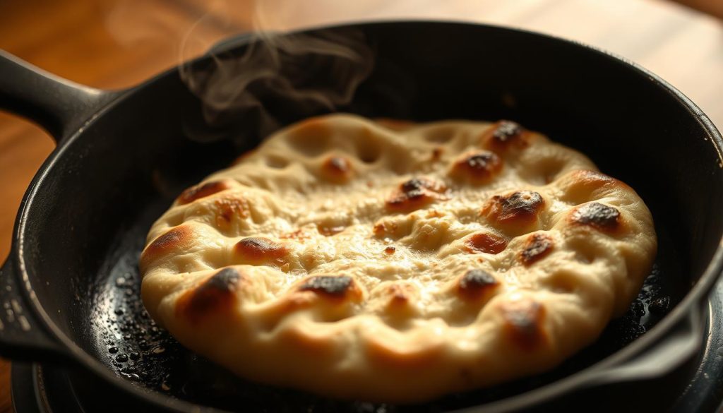 Cuisson naan à la poêle