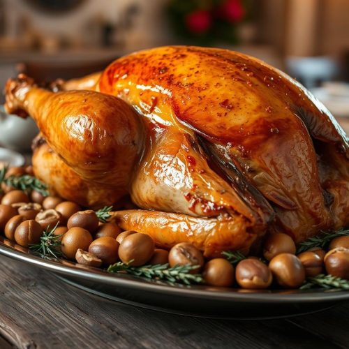 Dinde farcie aux marrons plat français