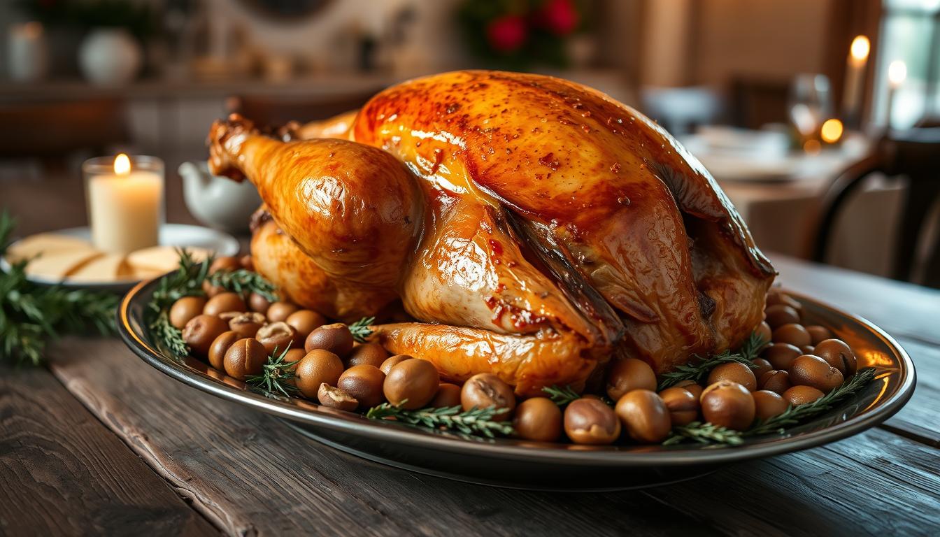 Dinde farcie aux marrons plat français