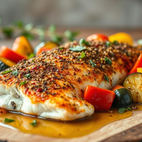 Filet de poisson au four aux épices orientales