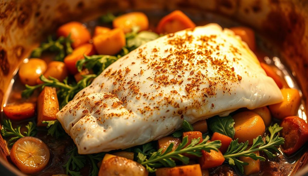 Filet de poisson au four aux épices orientales préparation