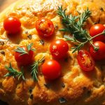 Focaccia aux herbes et tomates cerises