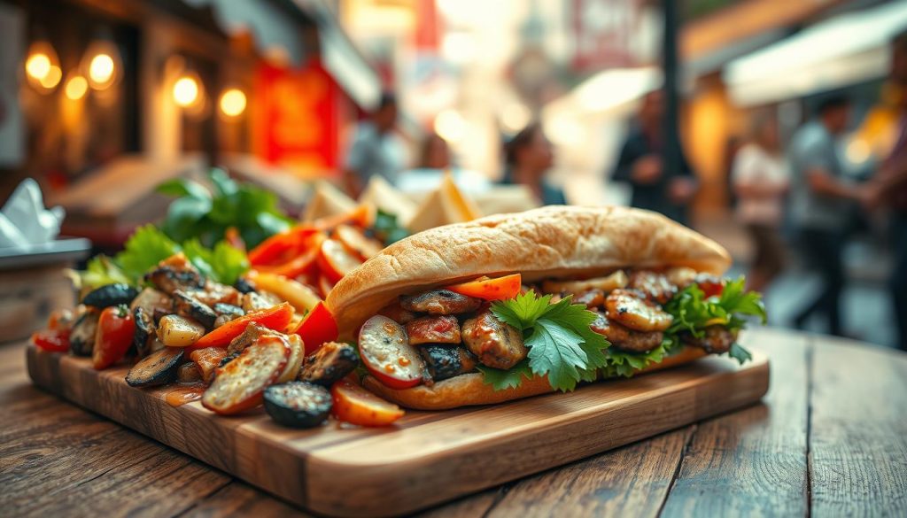 Garnitures de sandwich repas de rue