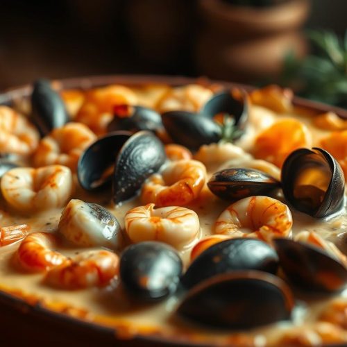 Gratin de fruits de mer crémeux