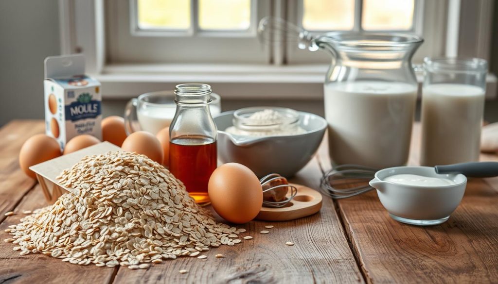 Ingrédients pour crêpes à la farine d'avoine