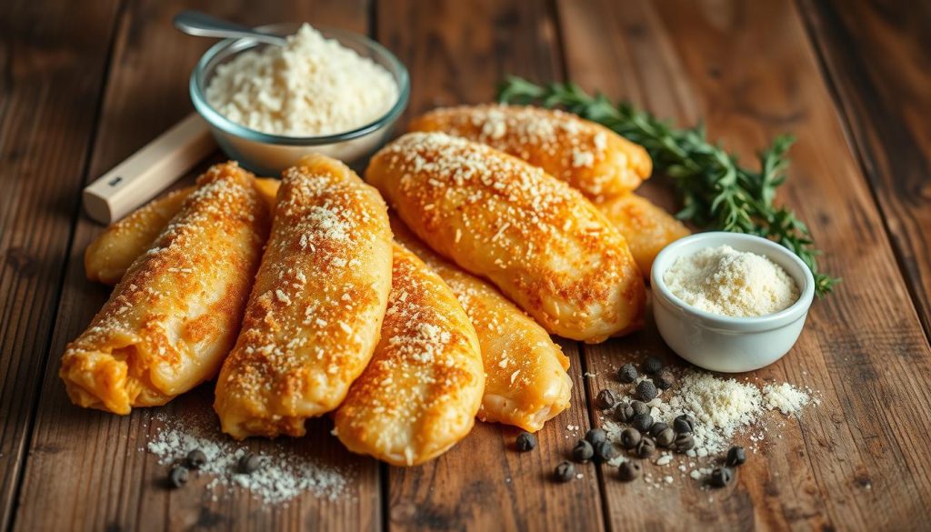 Ingrédients pour nuggets de poulet au parmesan