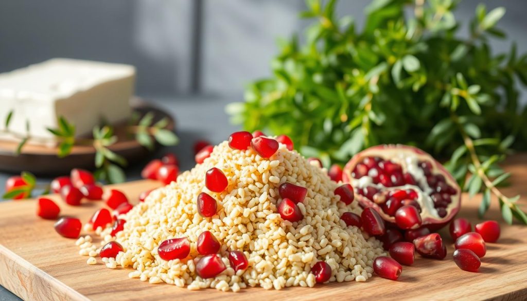 Ingrédients salade de quinoa grenade feta