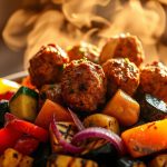 Kefta bowl aux légumes grillés