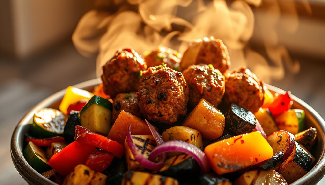 Kefta bowl aux légumes grillés