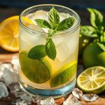 Limonade au citron vert et basilic boisson rafraîchissante