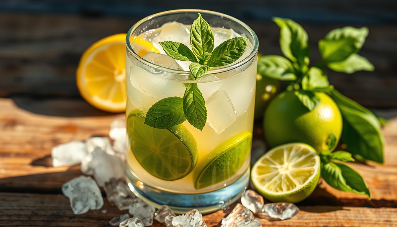 Limonade au citron vert et basilic boisson rafraîchissante