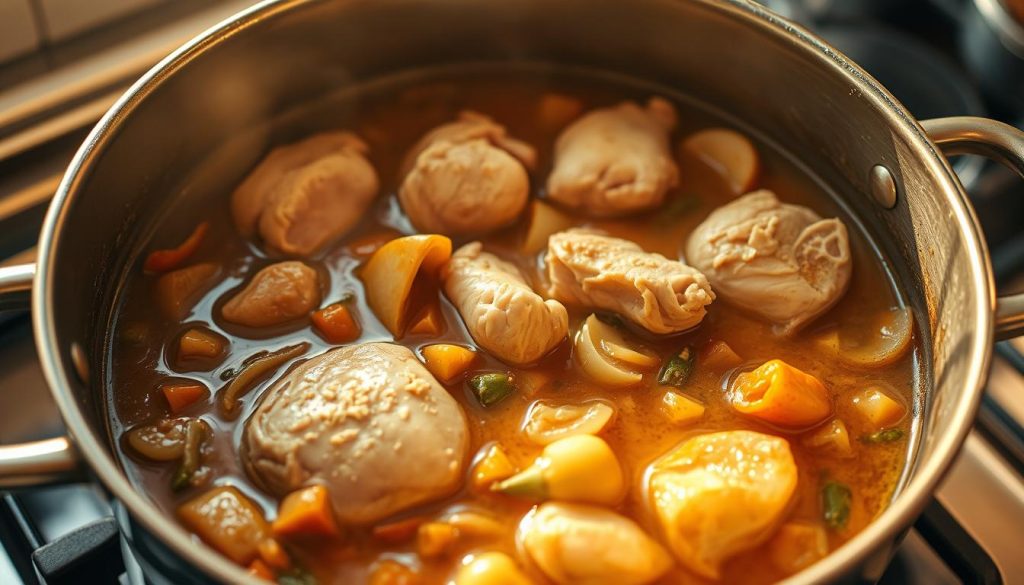 Mijoté de poulet préparation cuisson