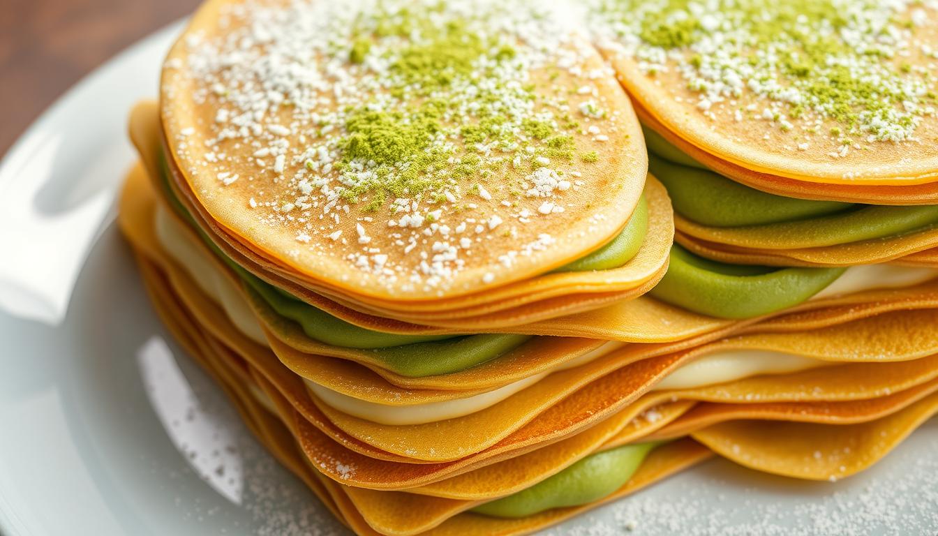 Mille-crêpes matcha décoratif