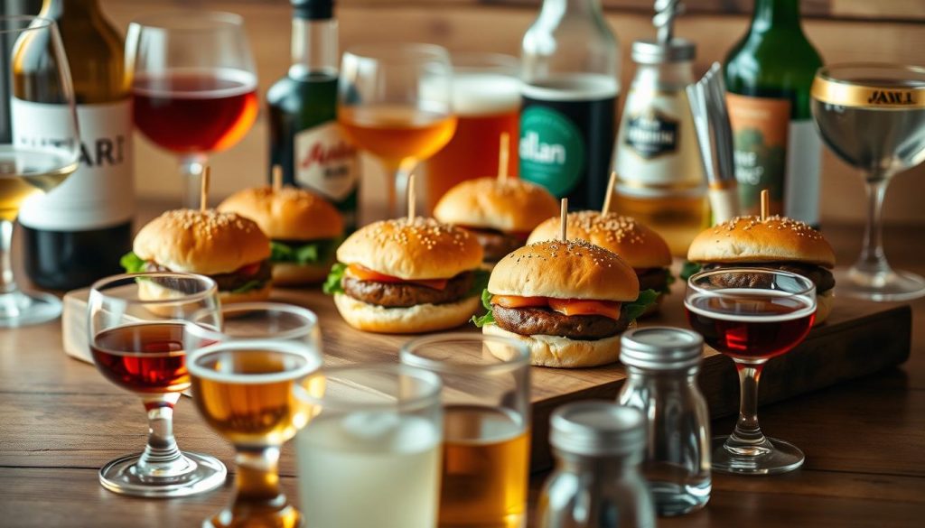 Mini burgers et accords boissons