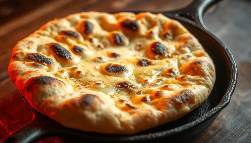 Naan au fromage à la poêle