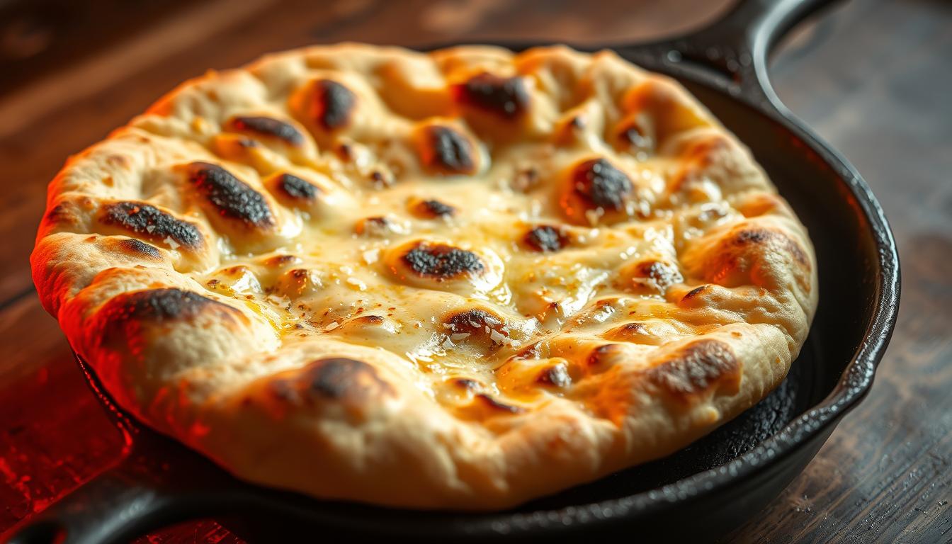 Naan au fromage à la poêle