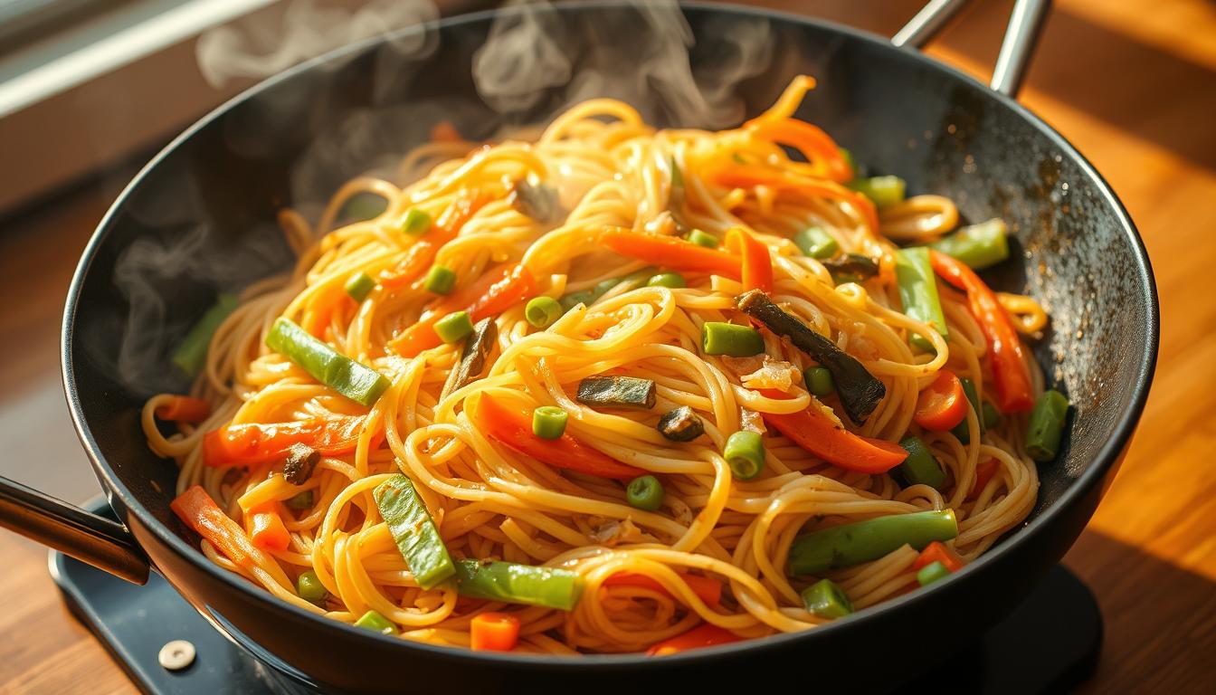 Nouilles sautées express aux légumes rapides