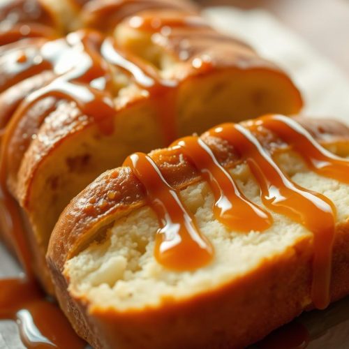 Pain perdu brioché au caramel beurre salé