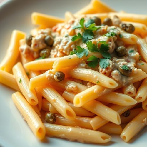 Pâtes au thon et câpres rapides