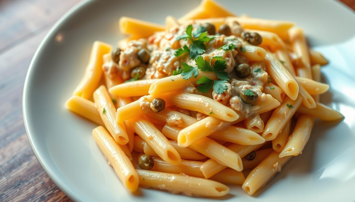 Pâtes au thon et câpres rapides