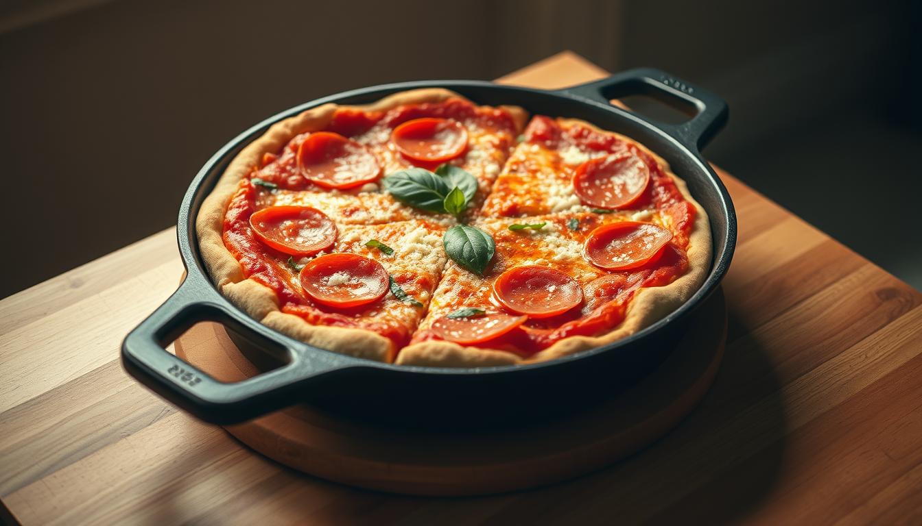 Pizza maison à la poêle préparée facilement
