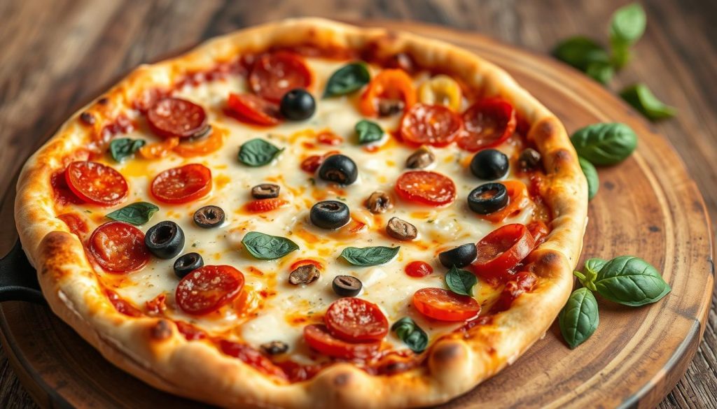 Pizza personnalisée avec différentes garnitures