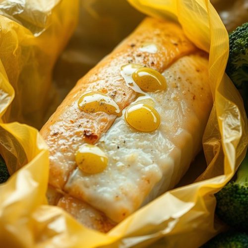 Poisson en papillote avec brocoli