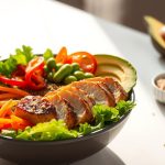 Poke bowl au poulet mariné halal