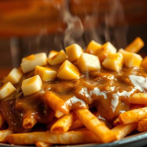 Poutine maison québécoise traditionnelle