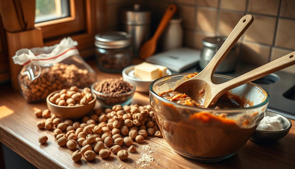 Préparation de la pâte à tartiner maison aux noisettes