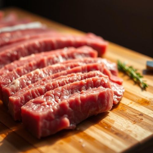 Préparation de la viande pour bœuf sauté thaïlandais