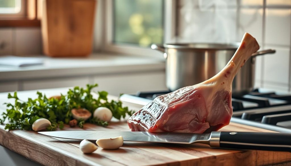 Préparation de l'osso buco de veau