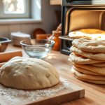 Préparation de pains pitas maison