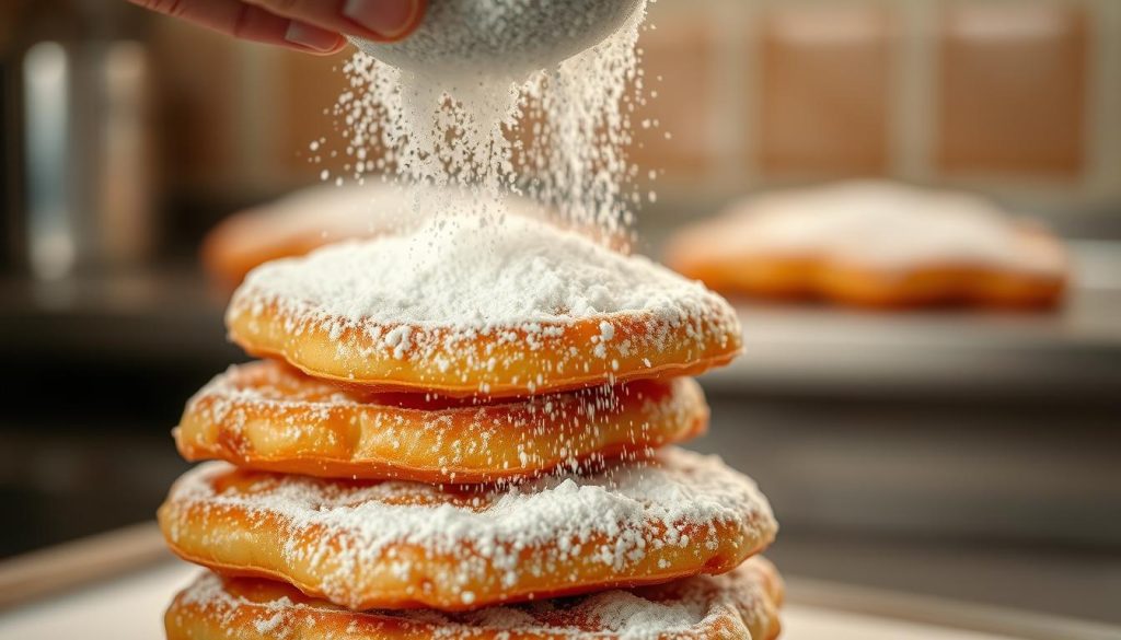 Préparation de sucre glace pour beignets