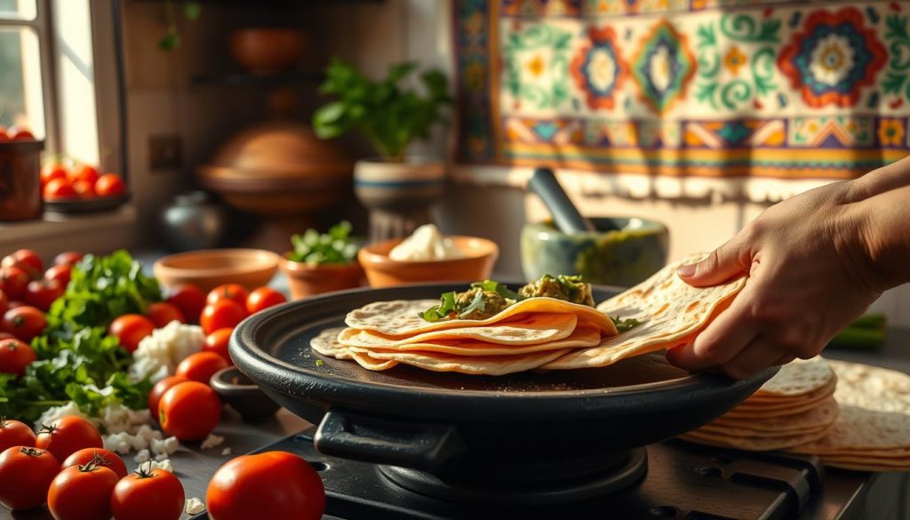 Préparation de tortillas mexicaines Préparation de tortillas mexicaines