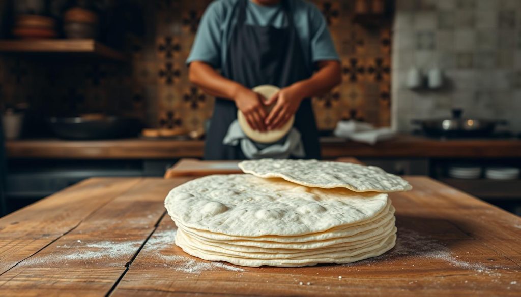 Préparation de tortillas traditionnelles mexicaines