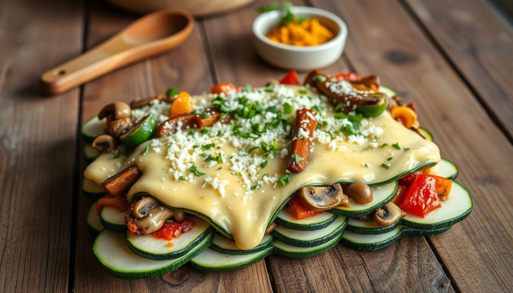 Préparation des lasagnes végétaliennes
