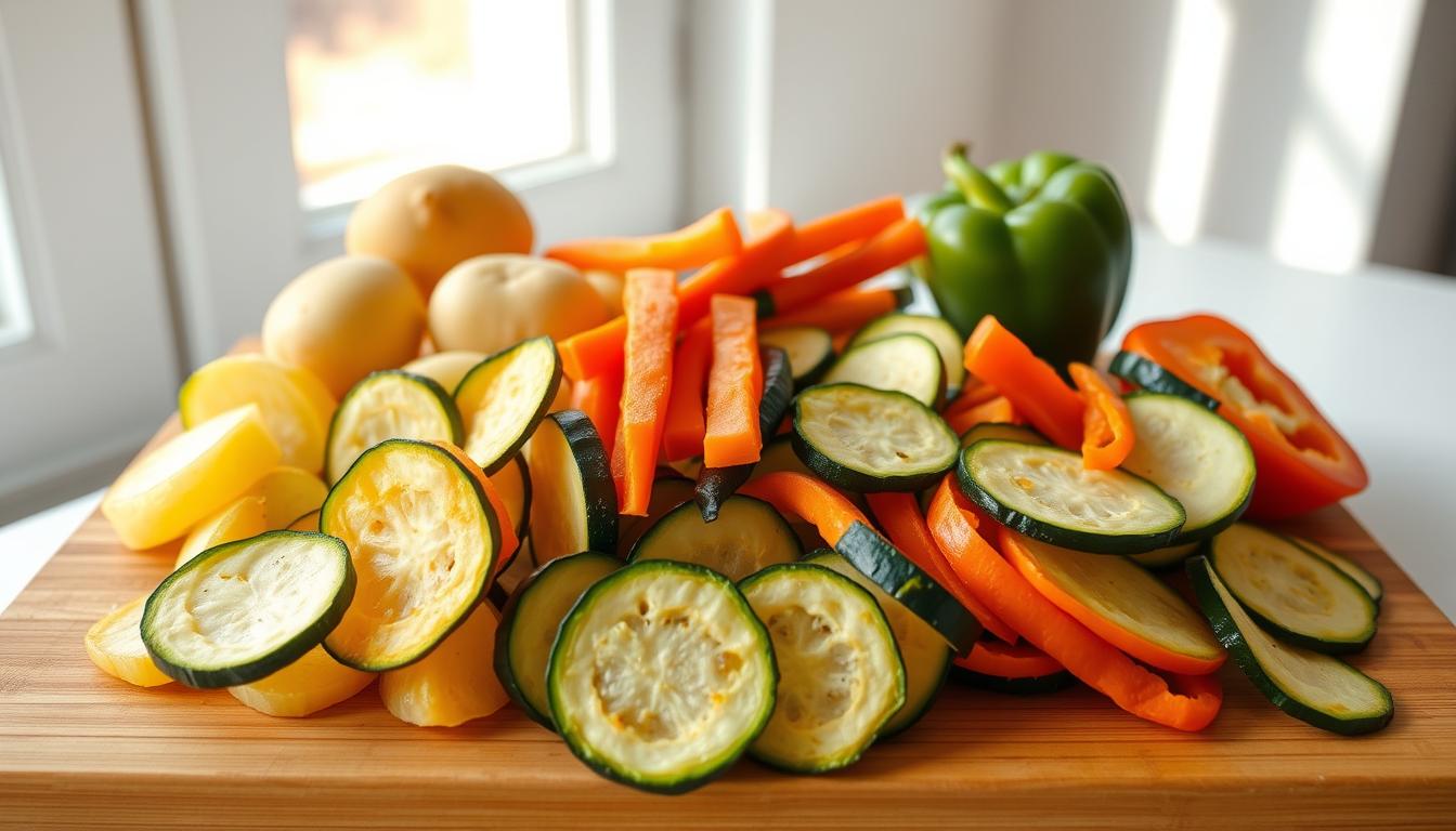 Préparation des légumes pour chips