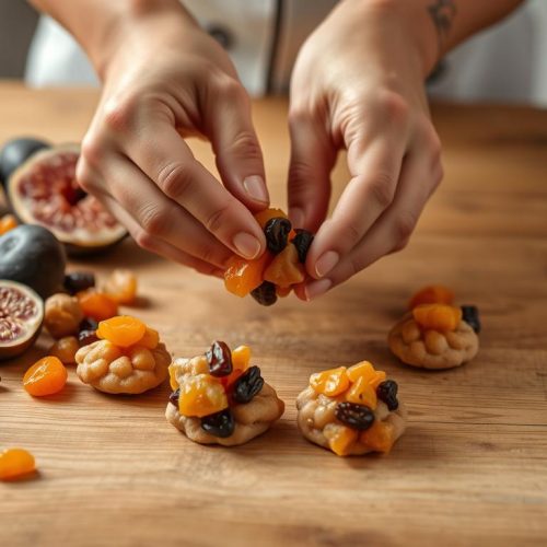 Préparation des mendiants aux fruits secs