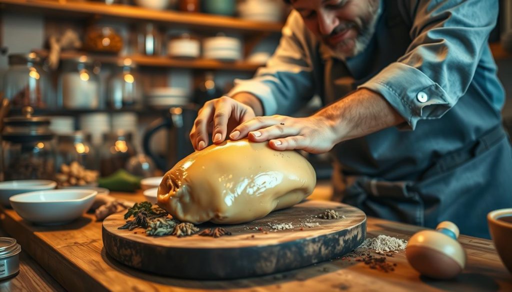 Préparation du foie gras artisanal