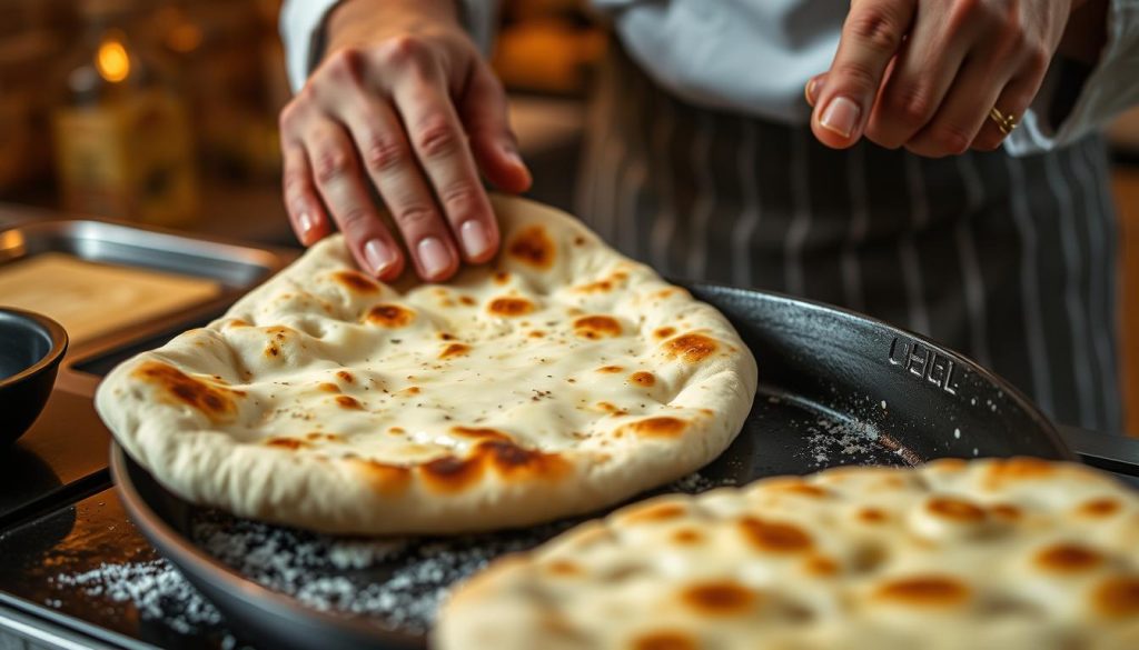 Préparation du naan au fromage en vidéo