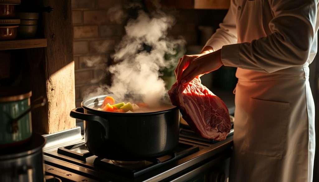 Préparation du pot-au-feu traditionnel