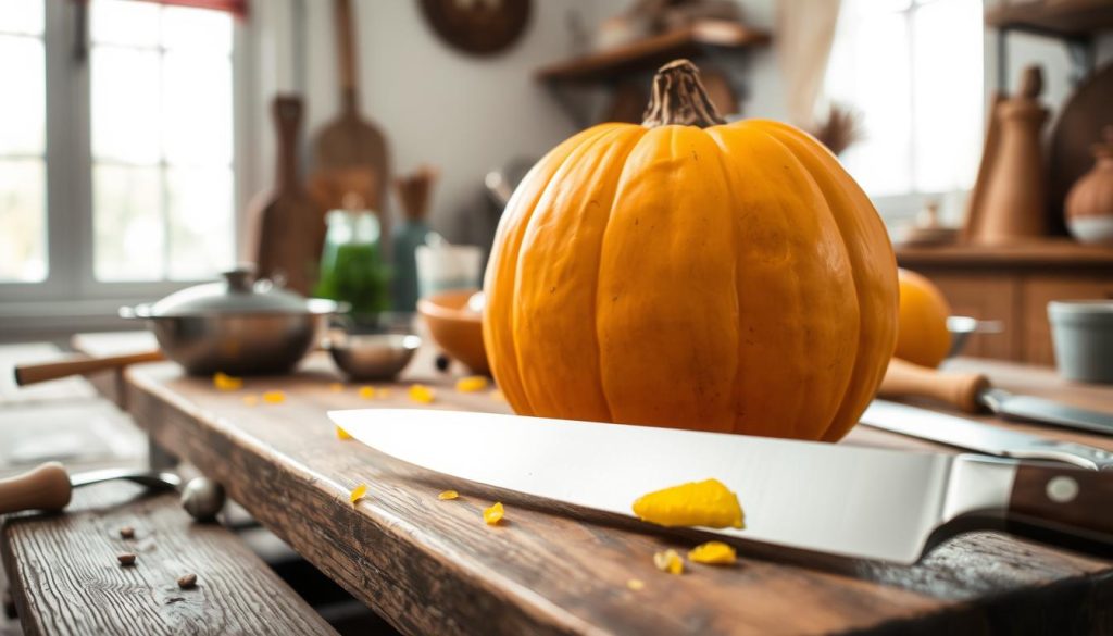 Préparation du potimarron pour soupe veloutée Préparation du potimarron pour soupe veloutée