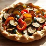 Présentation de tarte rustique aux légumes