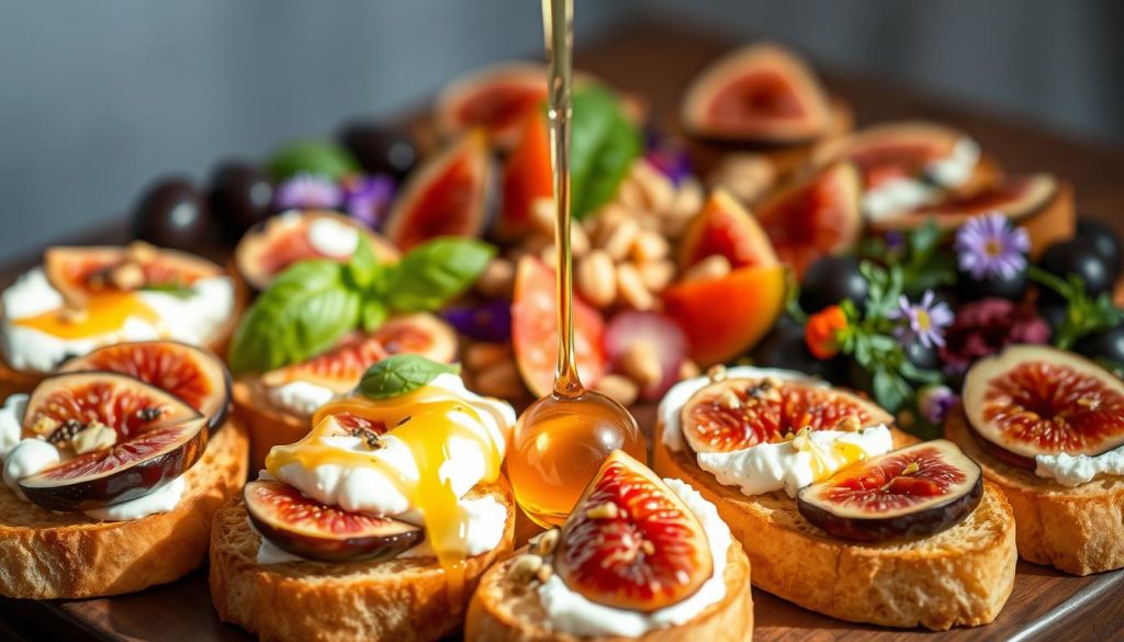 Présentation de toasts méditerranéens