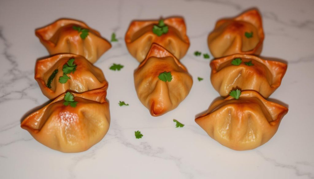 Présentation élégante de samoussas Présentation élégante de samoussas