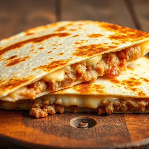 Quesadillas au thon et fromage halal