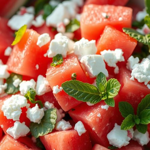 Salade de pastèque feta et menthe d'été