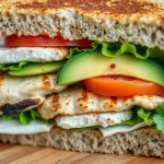 Sandwich club au poulet et avocat