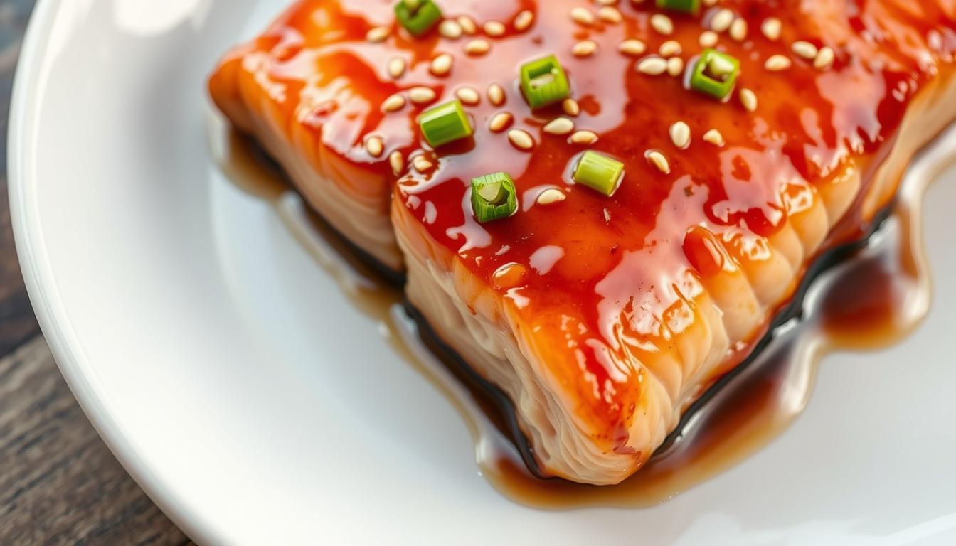 Saumon laqué au miel et soja recette